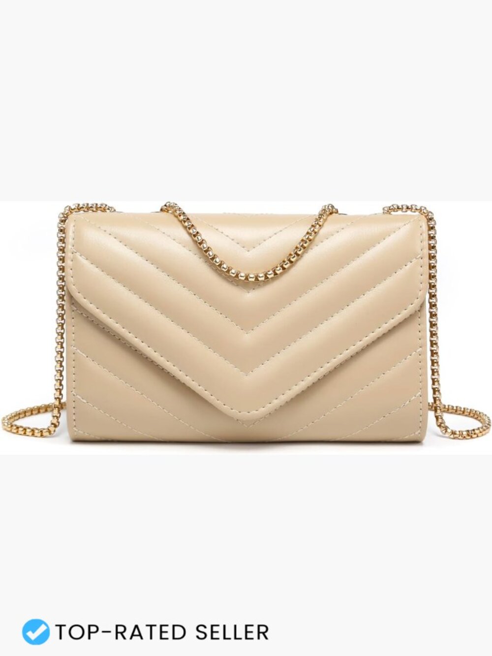 Quilted Crossbody Evening Bag with Chain Strap Clutch Purse